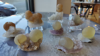 Fluorite Ball on Quartz Matrix from India