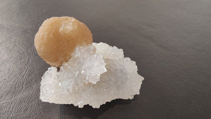 Fluorite Ball on Quartz Matrix from India