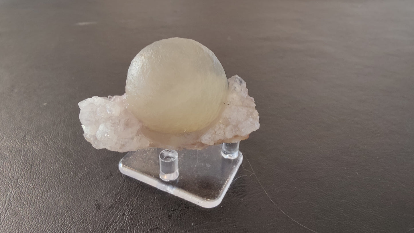 Fluorite Ball on Quartz Matrix from India