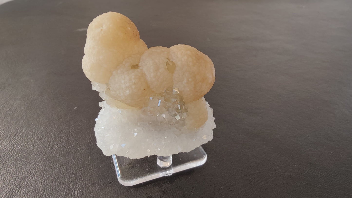 Fluorite Ball on Quartz Matrix from India