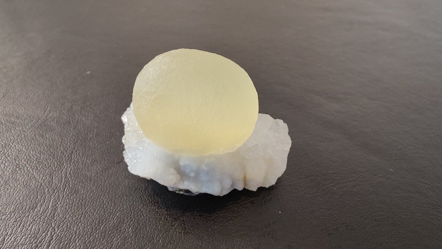 Fluorite Ball on Quartz Matrix from India