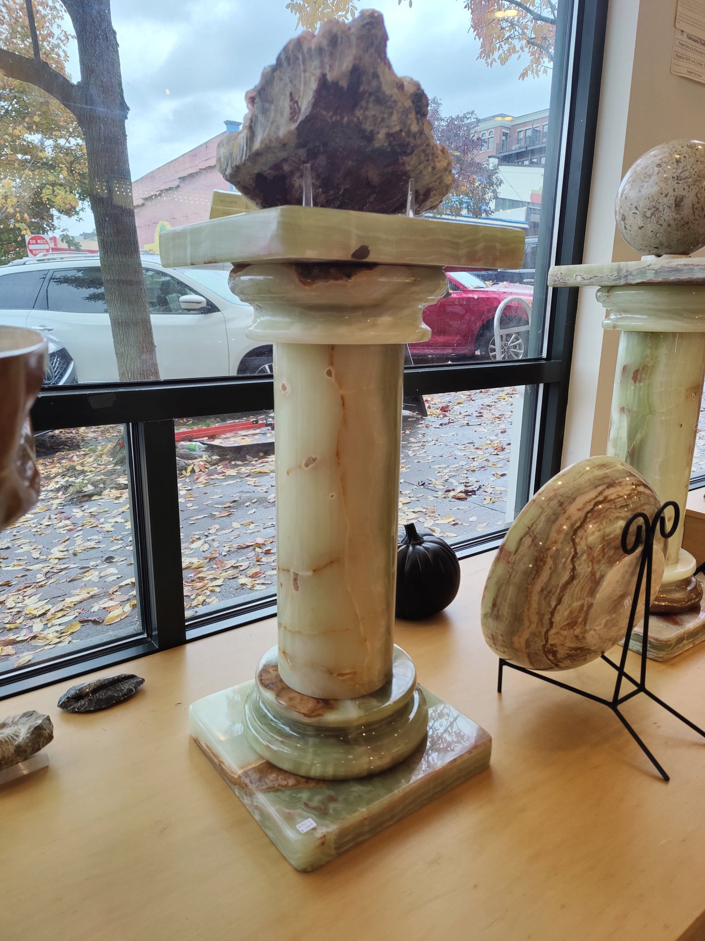 Green Onyx Decorative Pillar Column 27"