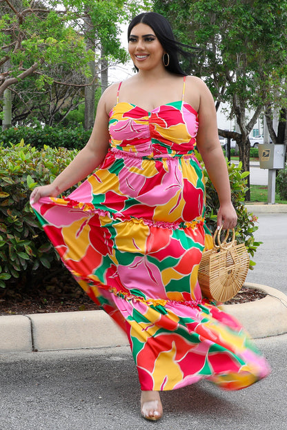 Miss Miami Plus Size Multi Color Dress