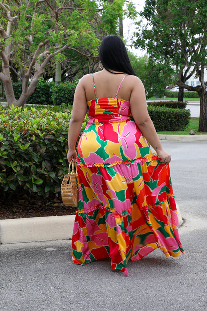 Miss Miami Plus Size Multi Color Dress