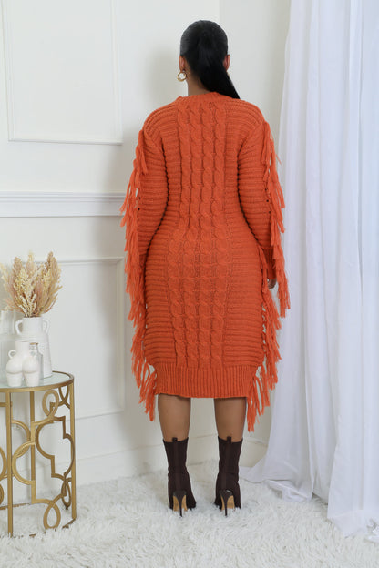 Coziest Feeling Midi Sweater Dress - Rustic