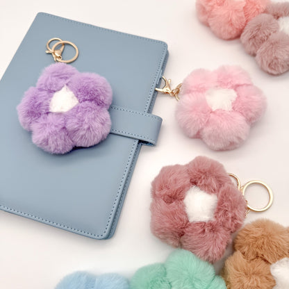 Flower Pom Pom Keychain