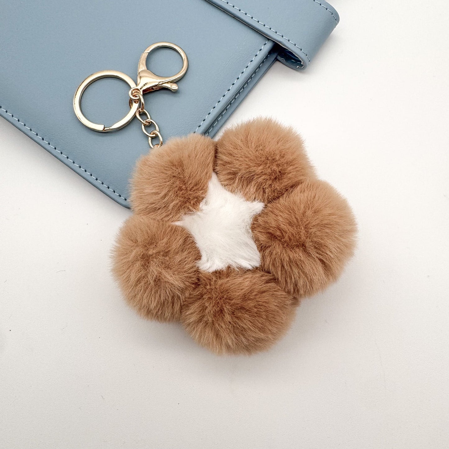 Flower Pom Pom Keychain