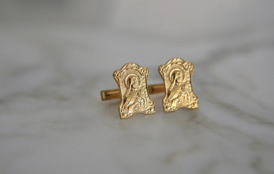 St. Thérèse of Lisieux Cufflinks in Vermeil