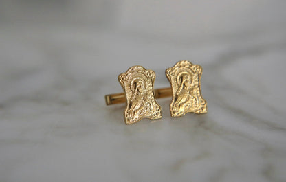 St. Thérèse of Lisieux Cufflinks in Vermeil