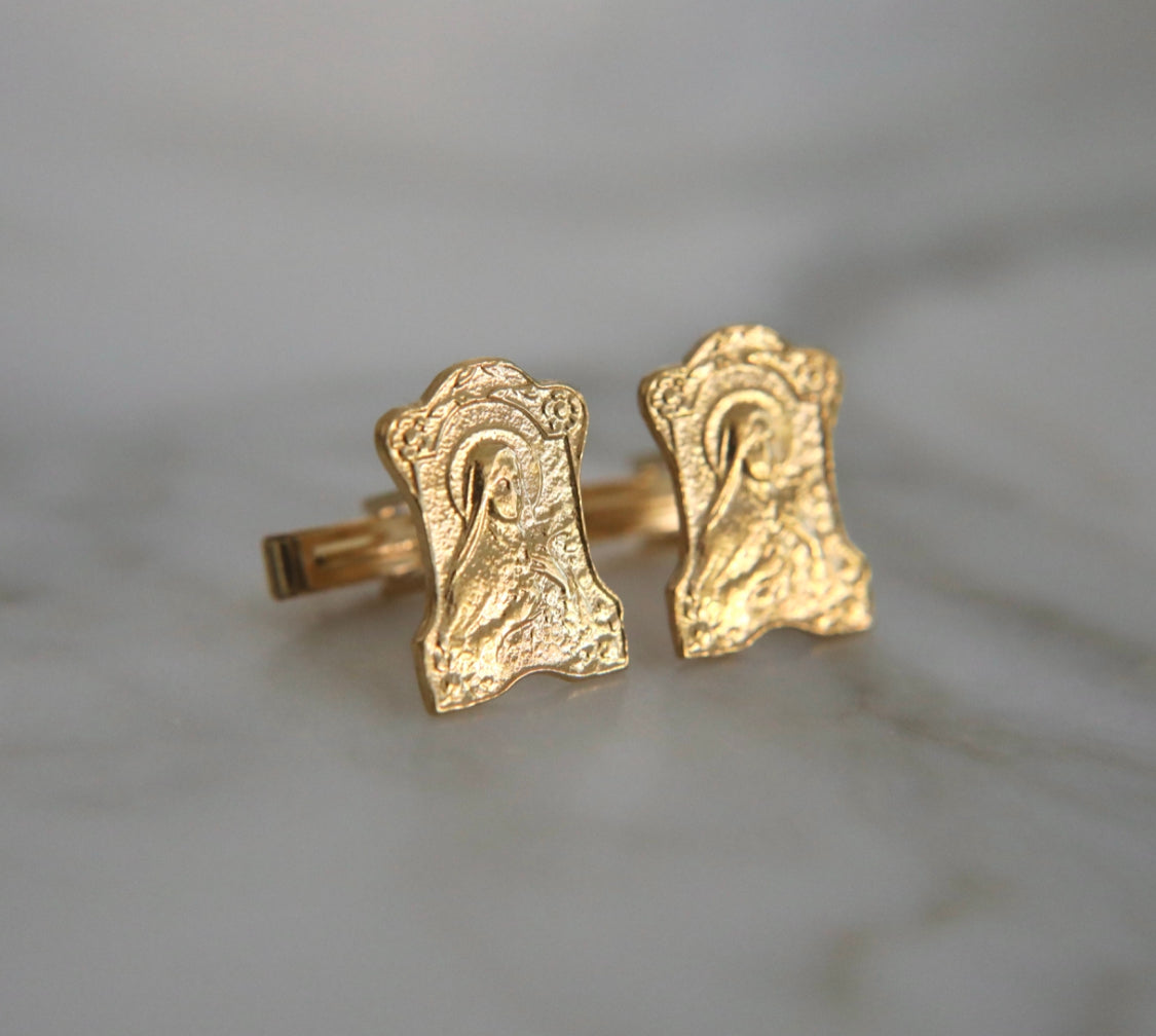 St. Thérèse of Lisieux Cufflinks in Vermeil