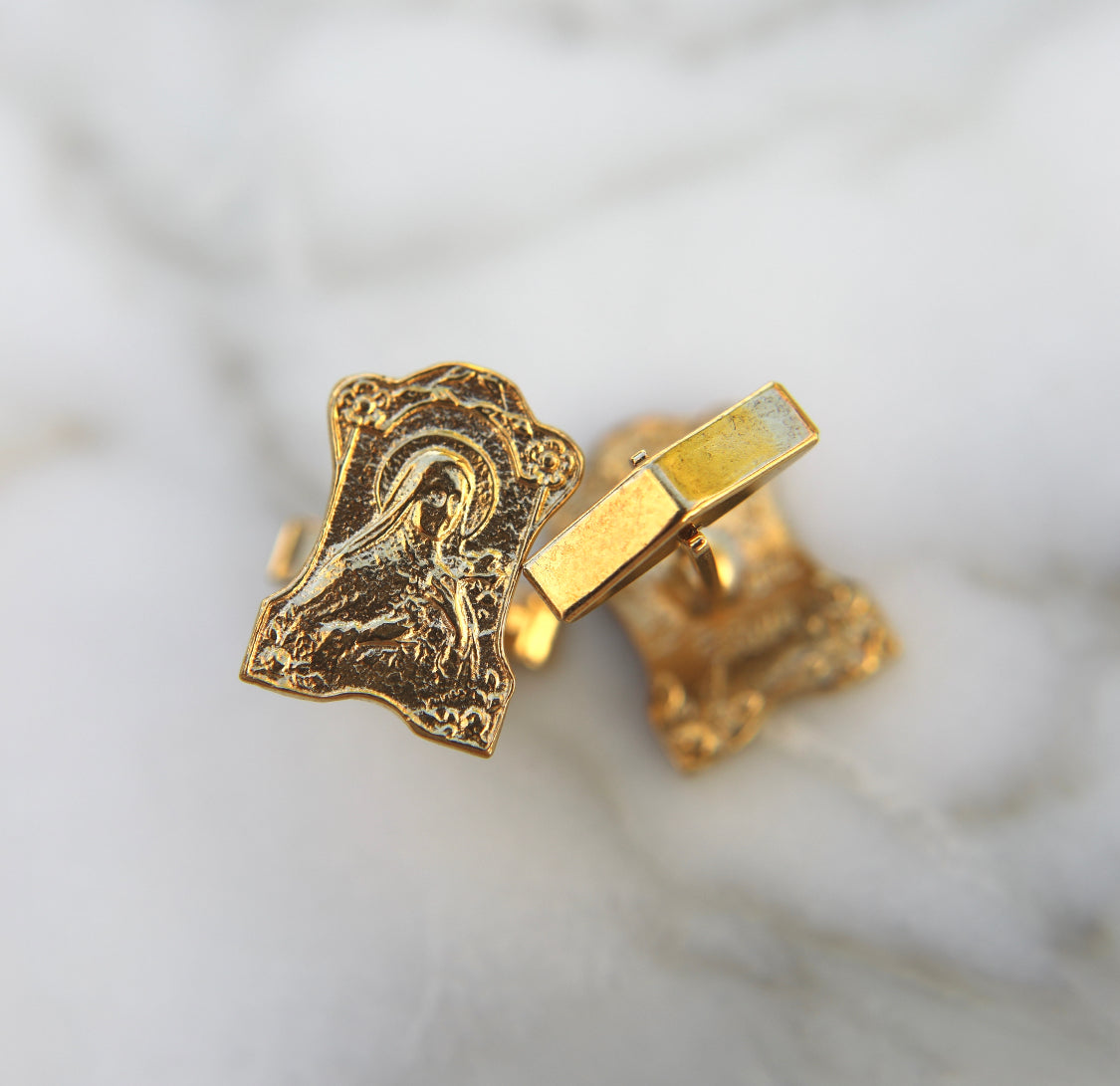 St. Thérèse of Lisieux Cufflinks in Vermeil
