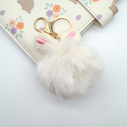 Bunny Ear Pompom Keychain