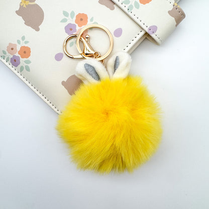Bunny Ear Pompom Keychain