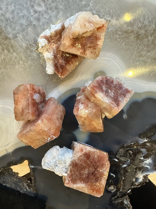 Red Apophyllite Cube (Md) from Pune, India