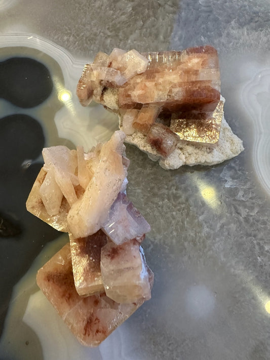 Red Apophyllite Cube on Matrix (Lg)