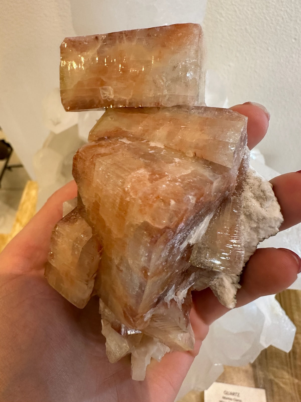 Red Apophyllite Cube with Stilbite on Matrix from Pune, India
