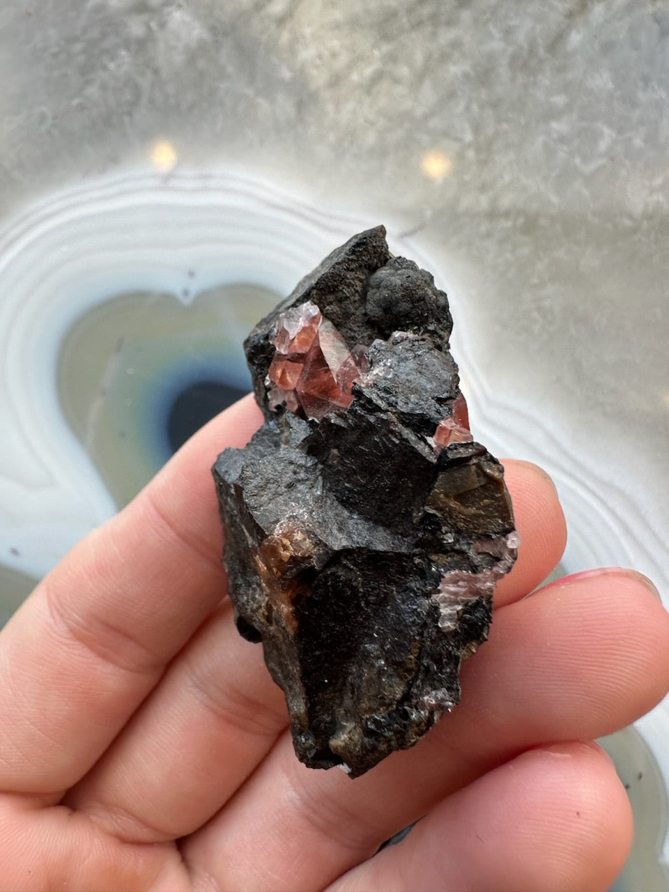 Rhodochrosite Gems on Matrix from Brazil