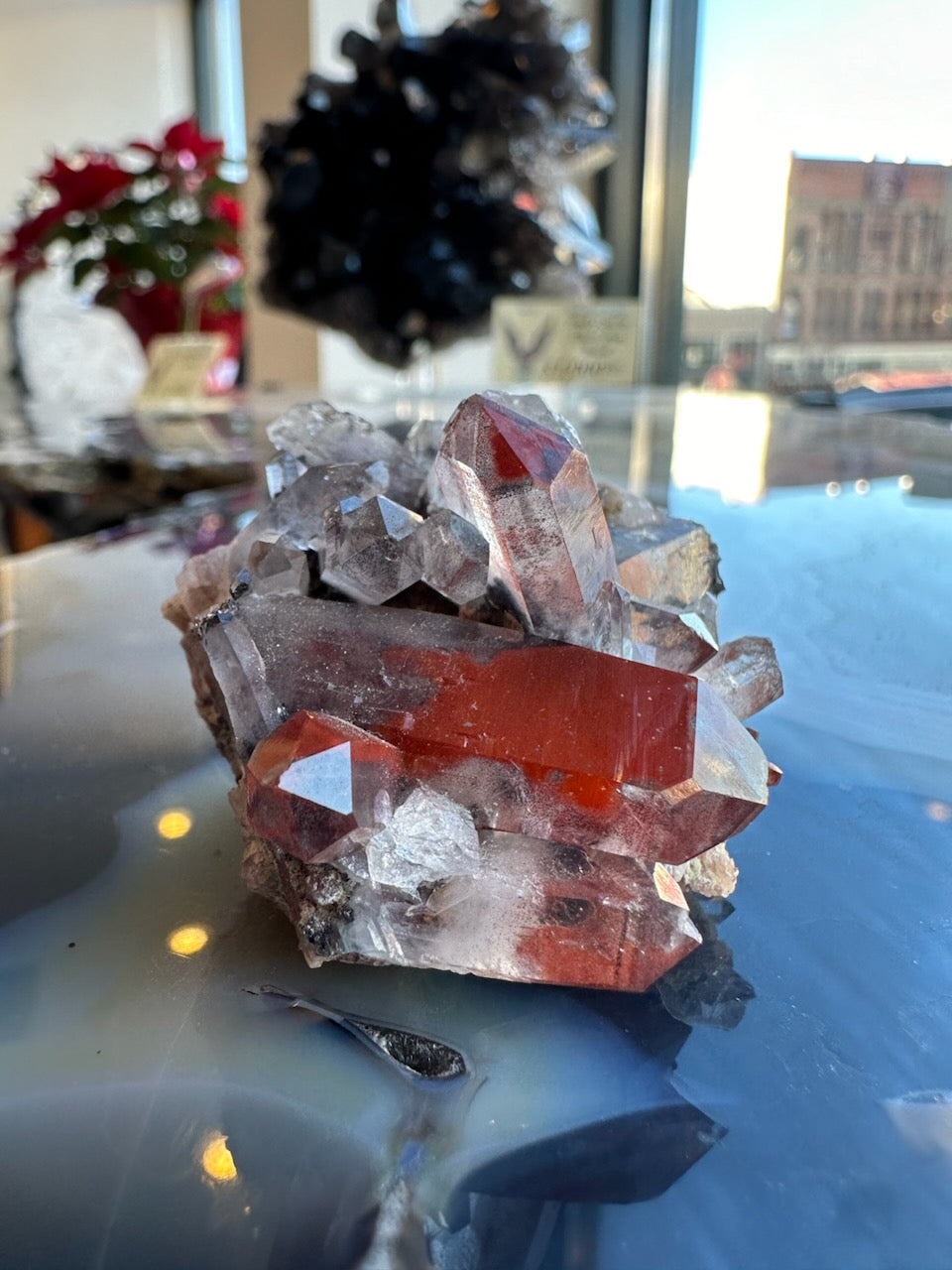 Hematite Included Smoky Quartz Cluster on Matrix 54.4g Malawi, Africa