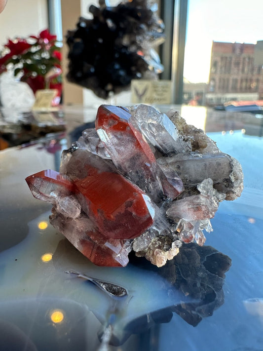 Hematite Included Smoky Quartz Cluster on Matrix 54.4g Malawi, Africa