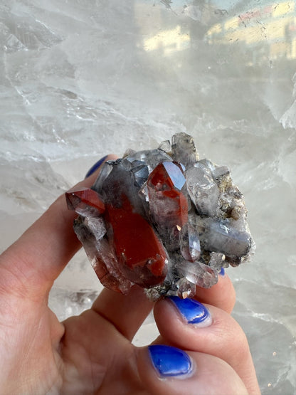 Hematite Included Smoky Quartz Cluster on Matrix 54.4g Malawi, Africa