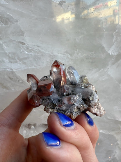 Hematite Included Smoky Quartz Cluster on Matrix 54.4g Malawi, Africa