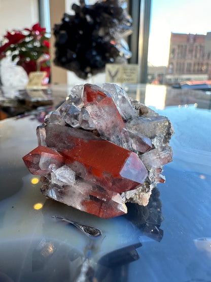 Hematite Included Smoky Quartz Cluster on Matrix 54.4g Malawi, Africa