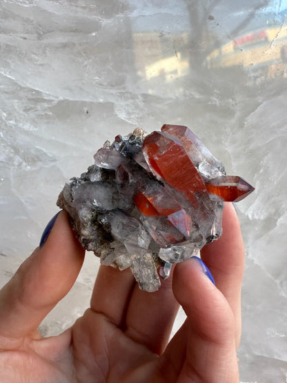 Hematite Included Smoky Quartz Cluster on Matrix 54.4g Malawi, Africa