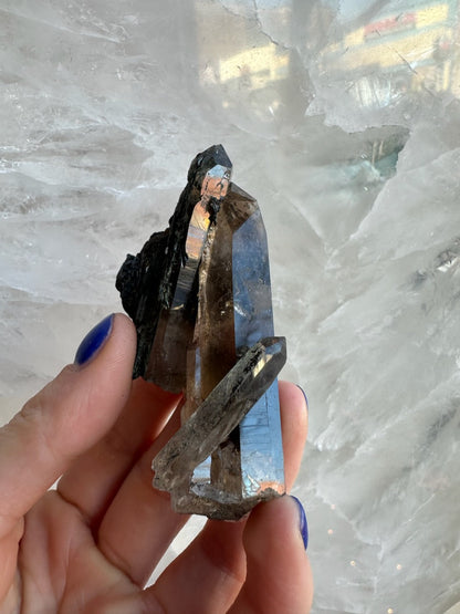Smoky Quartz with Aegirine Specimen from Malawi, Africa