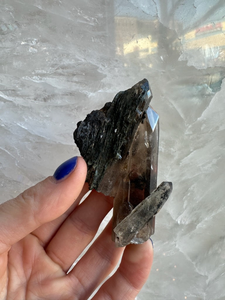 Smoky Quartz with Aegirine Specimen from Malawi, Africa