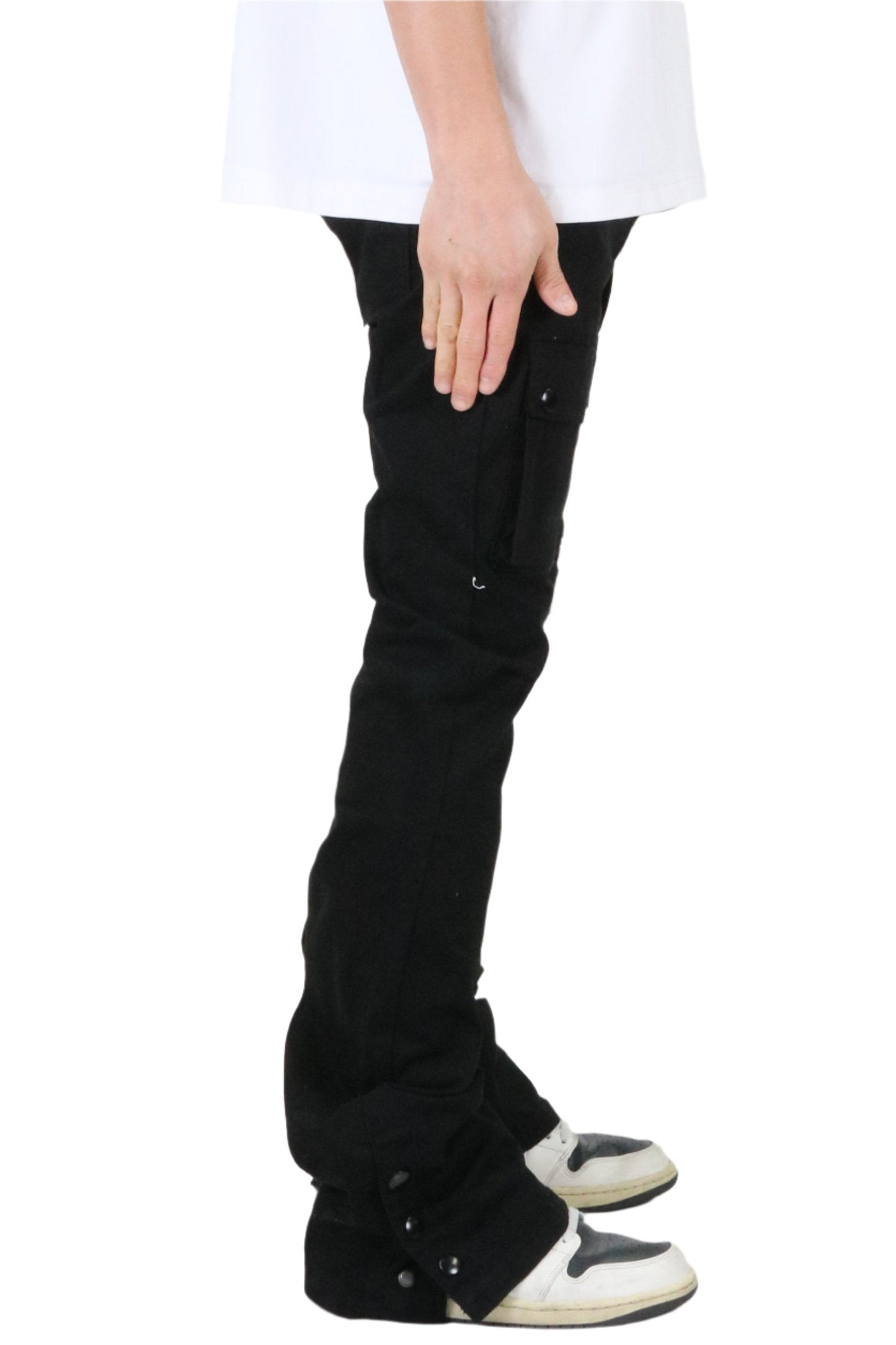 Somber Men's premium flare stacked twill cargo pant with multi functional pockets