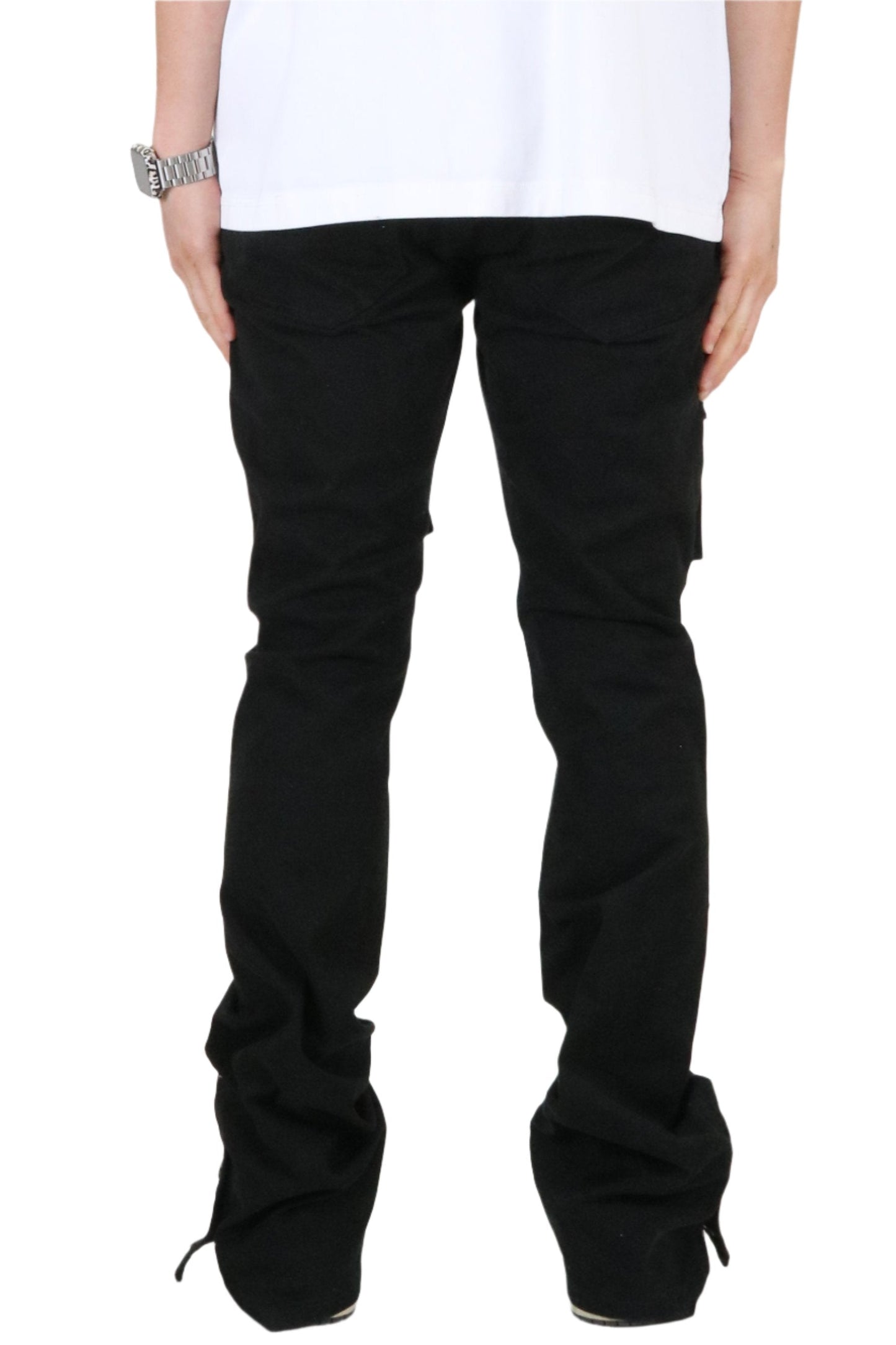 Somber Men's premium flare stacked twill cargo pant with multi functional pockets