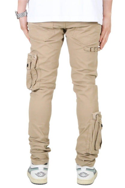 HEWIT Men's premium twill khaki  cargo pants.