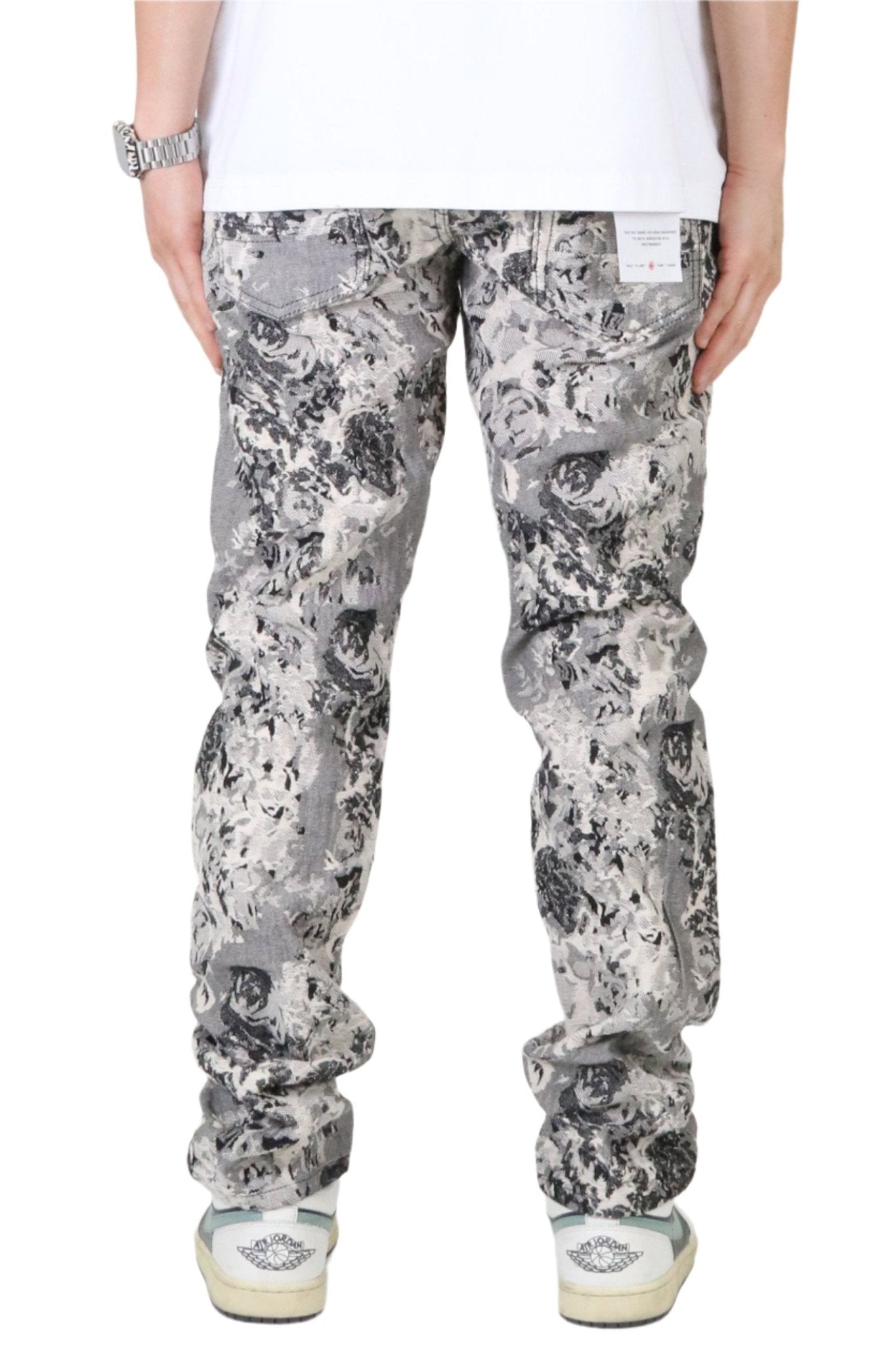 VISTA Men's premium jacquard slim straight fit denim pants