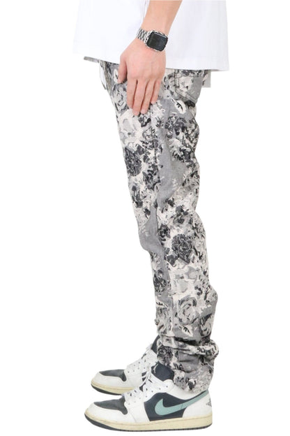 VISTA Men's premium jacquard slim straight fit denim pants