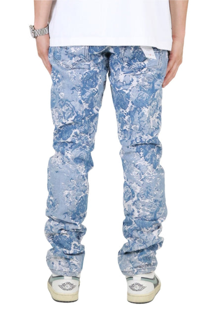 FLEX Men's premium jacquard slim straight fit denim pants