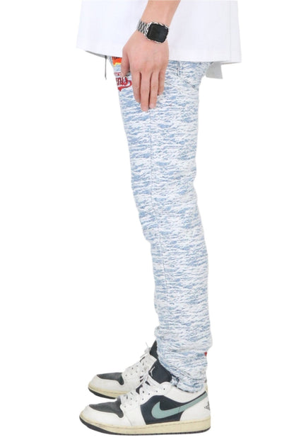 Ryan Men's premium jacquard pattern slim fit denim pant.