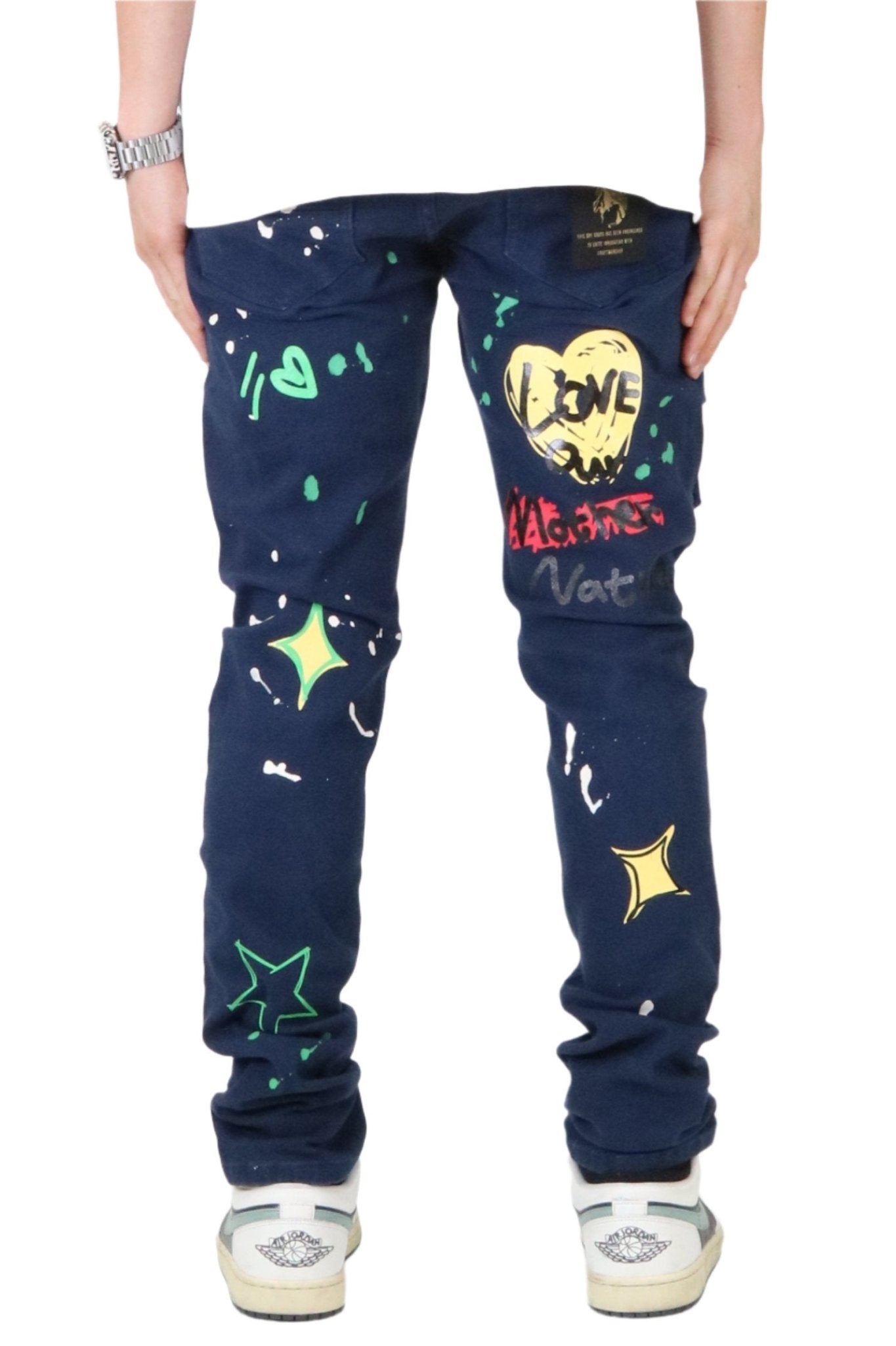 Rey Men's premium skinny twill cargo pants.