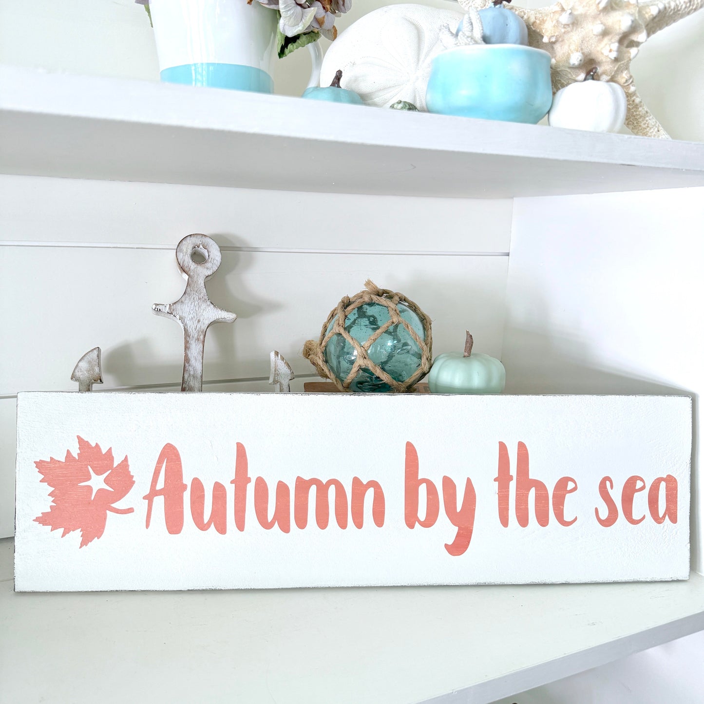 Autumn By The Sea Sign, 20 x 6 in