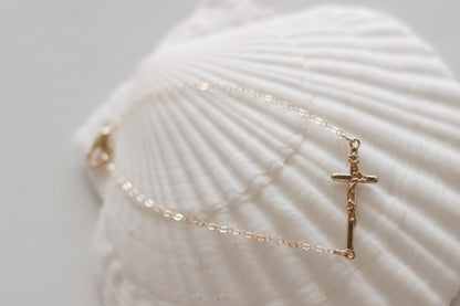 St. Joseph Lily Cross Bracelet
