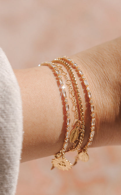 Sacred Heart Tennis Bracelet -Two-Tone