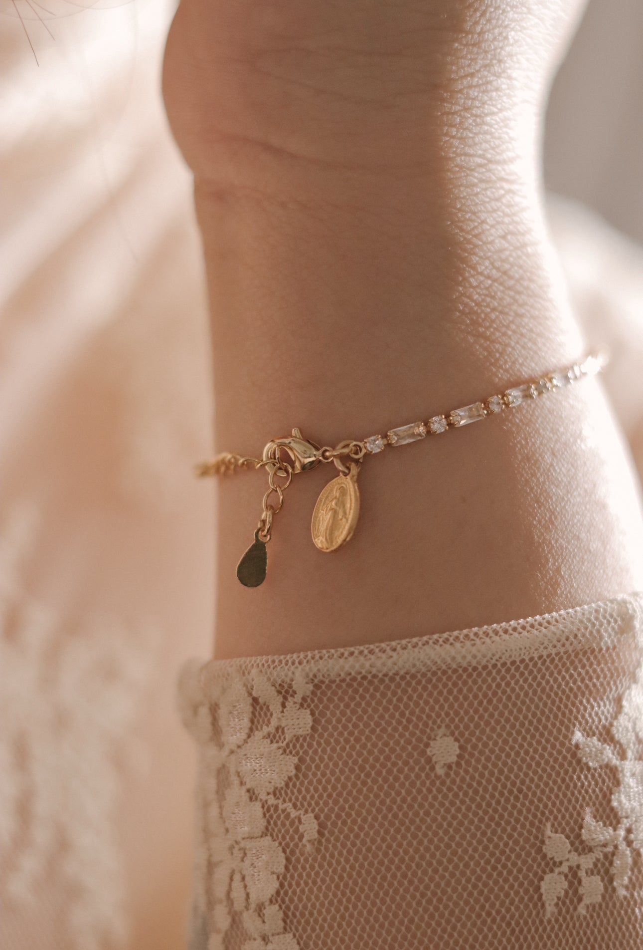 Miraculous Medal Tennis Bracelet