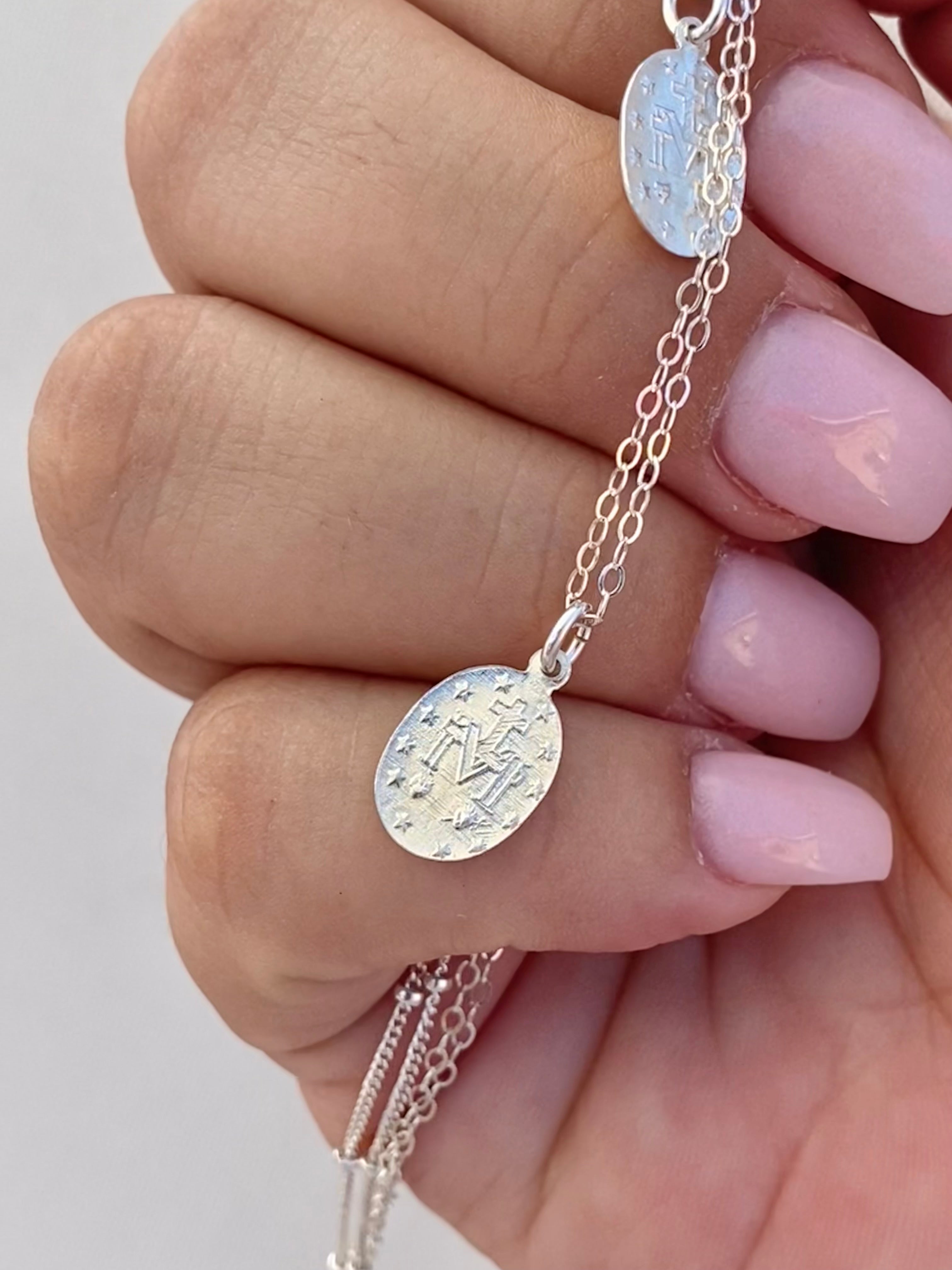 Dainty Miraculous Medal Necklace in Silver
