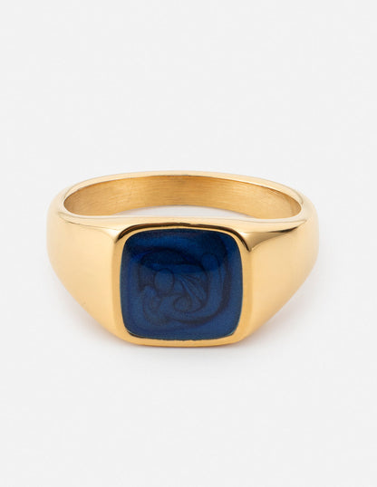 Indigo Signet Ring