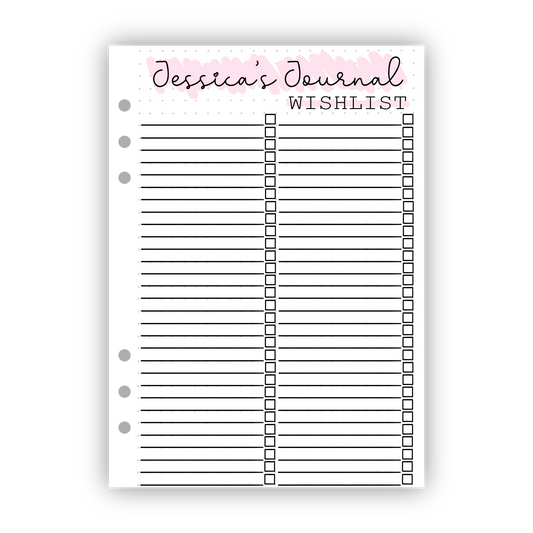 Jessica's Journal Wishlist
