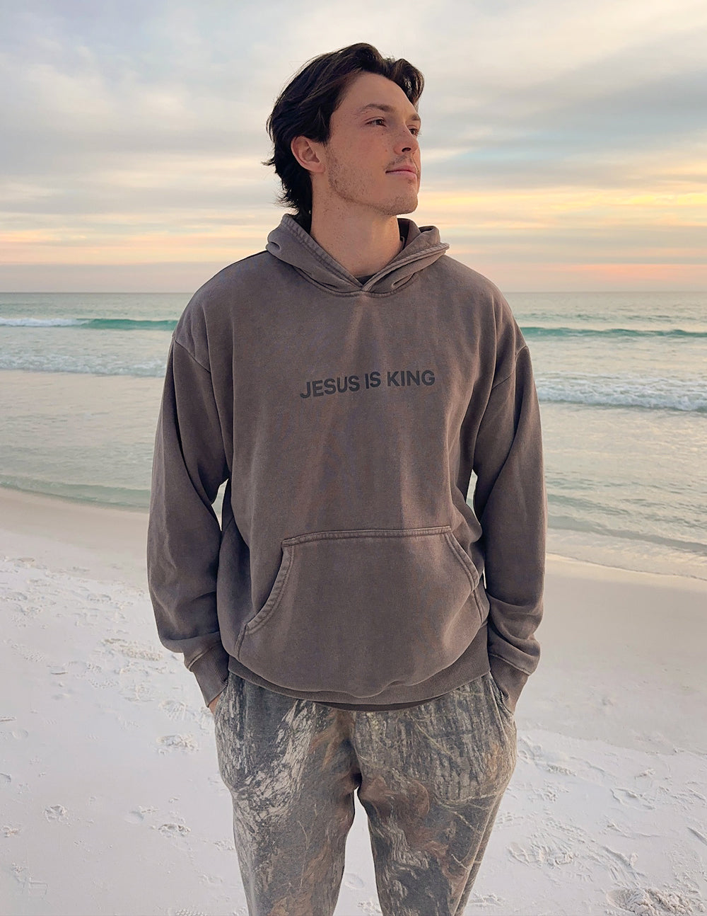 Jesus Is King Brown Unisex Hoodie