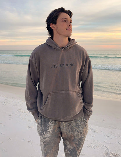 Jesus Is King Brown Unisex Hoodie