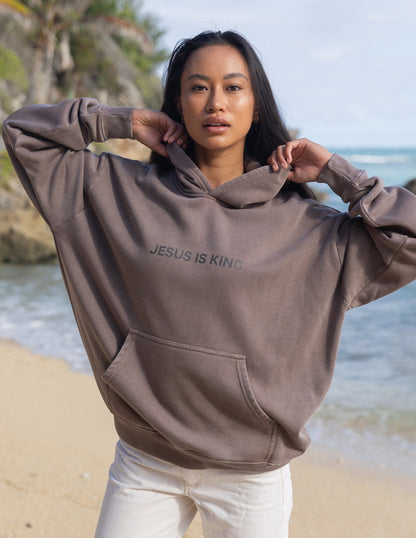 Jesus Is King Brown Unisex Hoodie