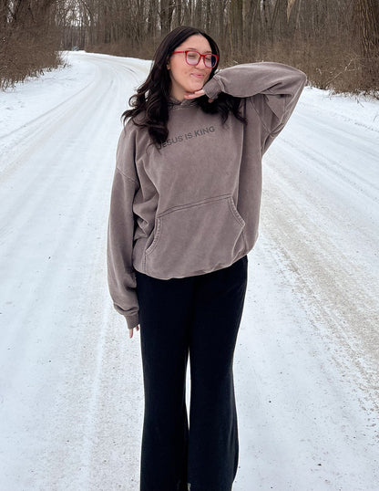 Jesus Is King Brown Unisex Hoodie