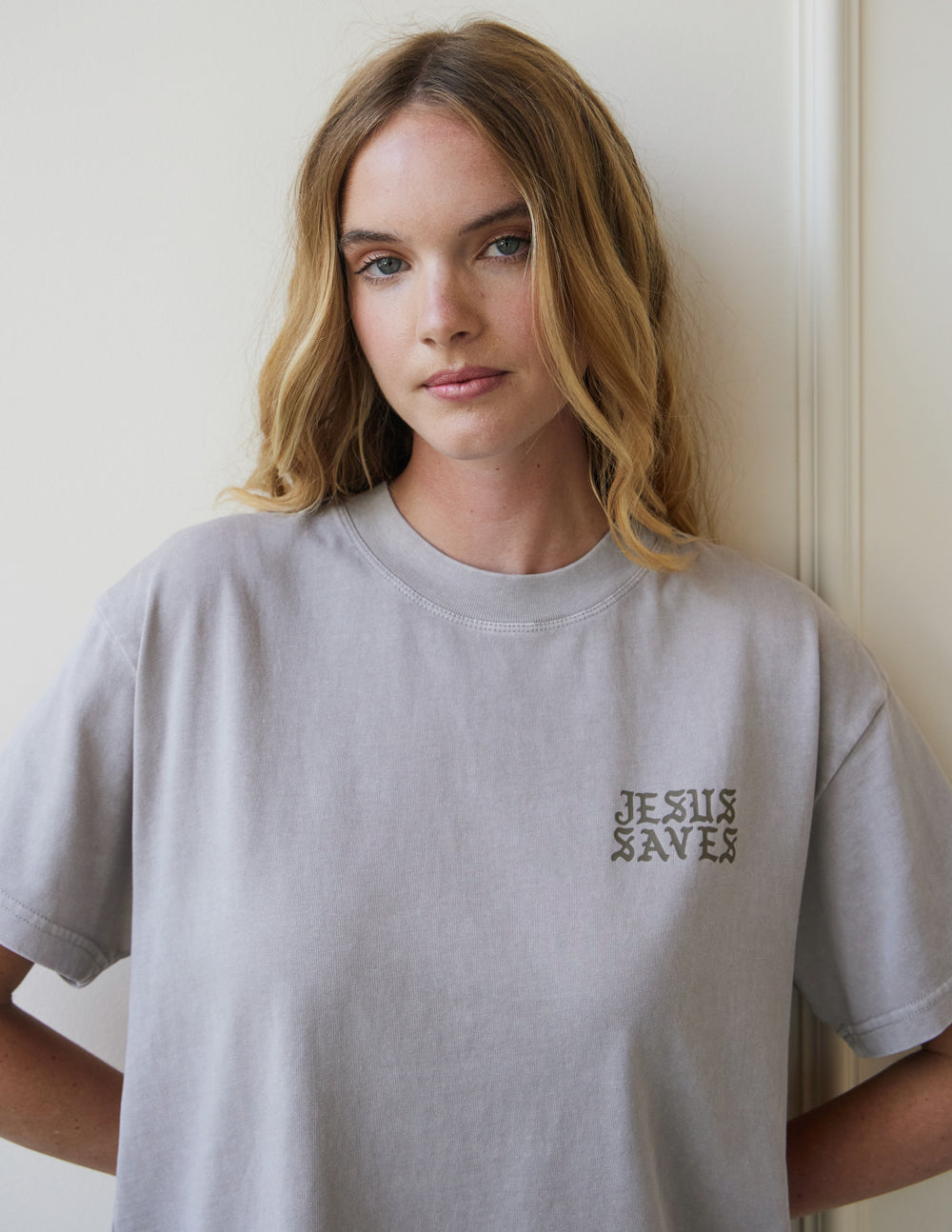 Jesus Saves Taupe Unisex Tee