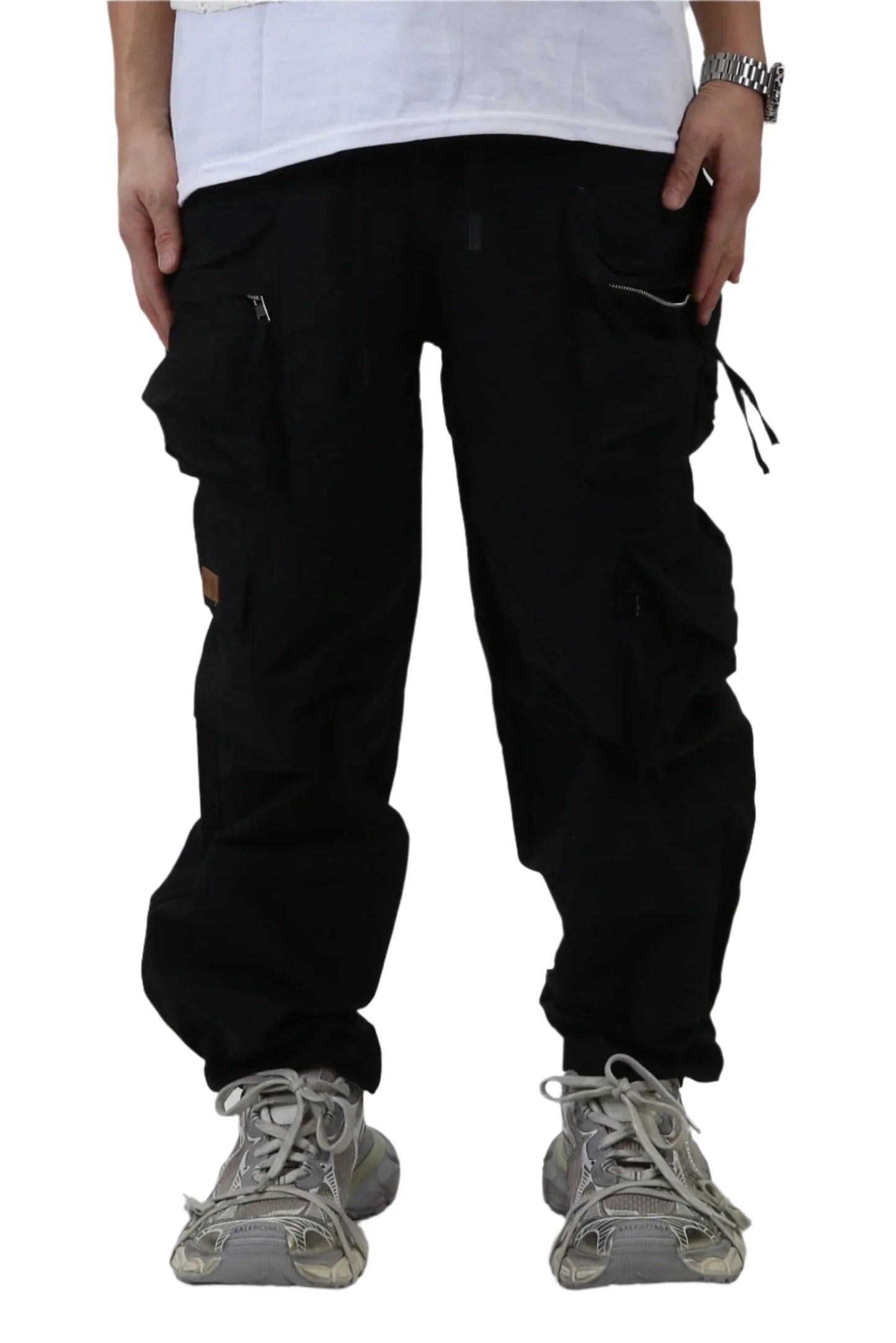 VUSE FINE TWILL NYLON BAGGY FIT CARGO PANTS